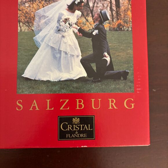 Salzburg Cristal De Flandre Champagne Flutes 24% Pb Crystal Set of 4 NIB Wedding - Picture 5 of 8